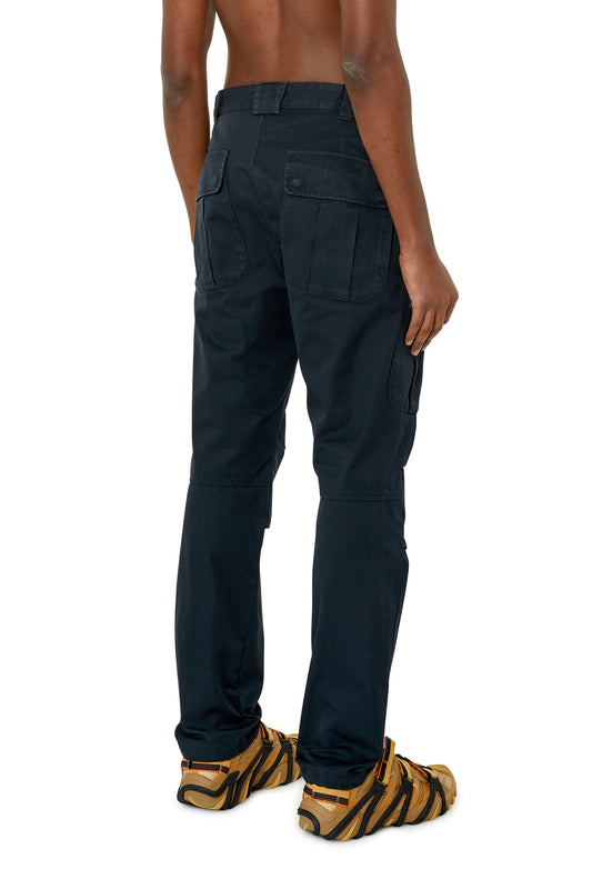 Cargo pants in rinse-wash cotton twill (1)