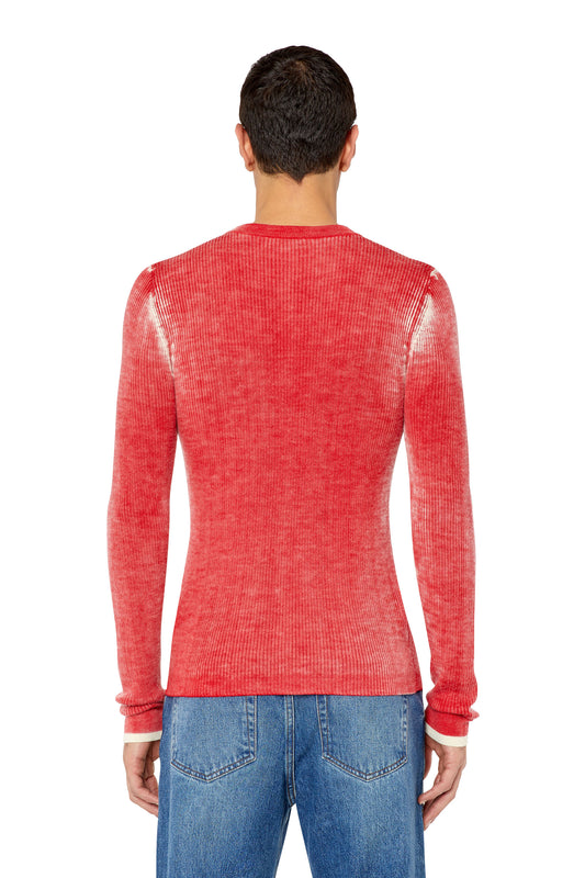 Wool jumper with bleeding-effect logo (1)