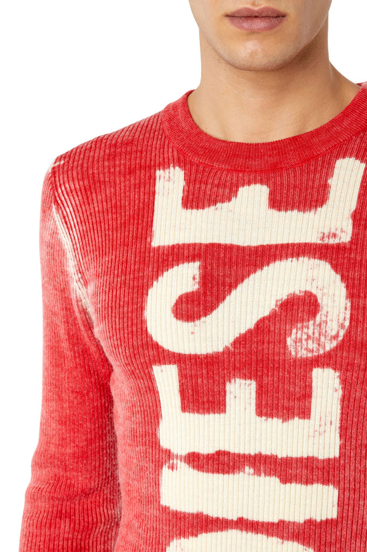 Wool jumper with bleeding-effect logo (2)