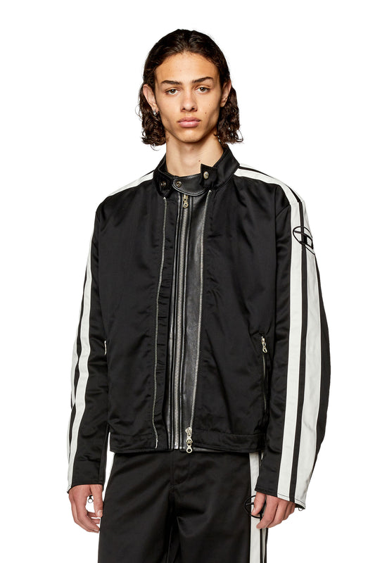 Biker jacket in padded cotton with bands & 8059038640582