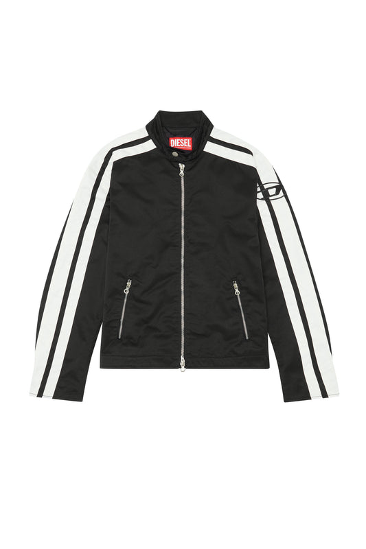 Biker jacket in padded cotton with bands (4)