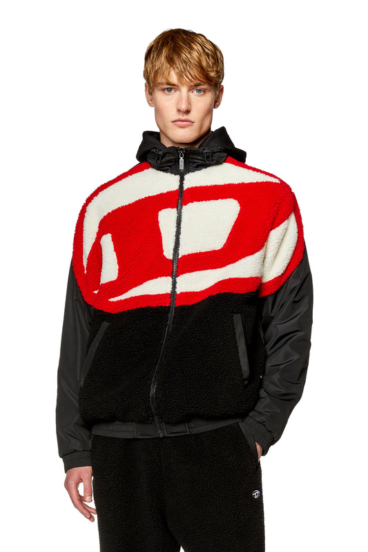 Track jacket in nylon and teddy fleece & 8059038702068 & 8059038702099