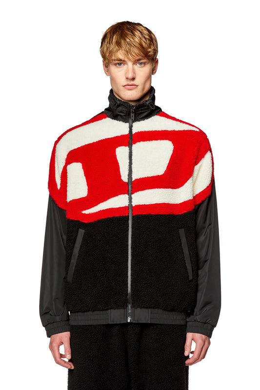 Track jacket in nylon and teddy fleece (2)