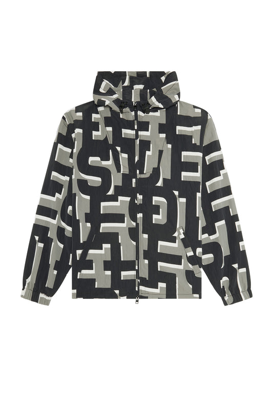 Nylon windbreaker with monogram print (4)