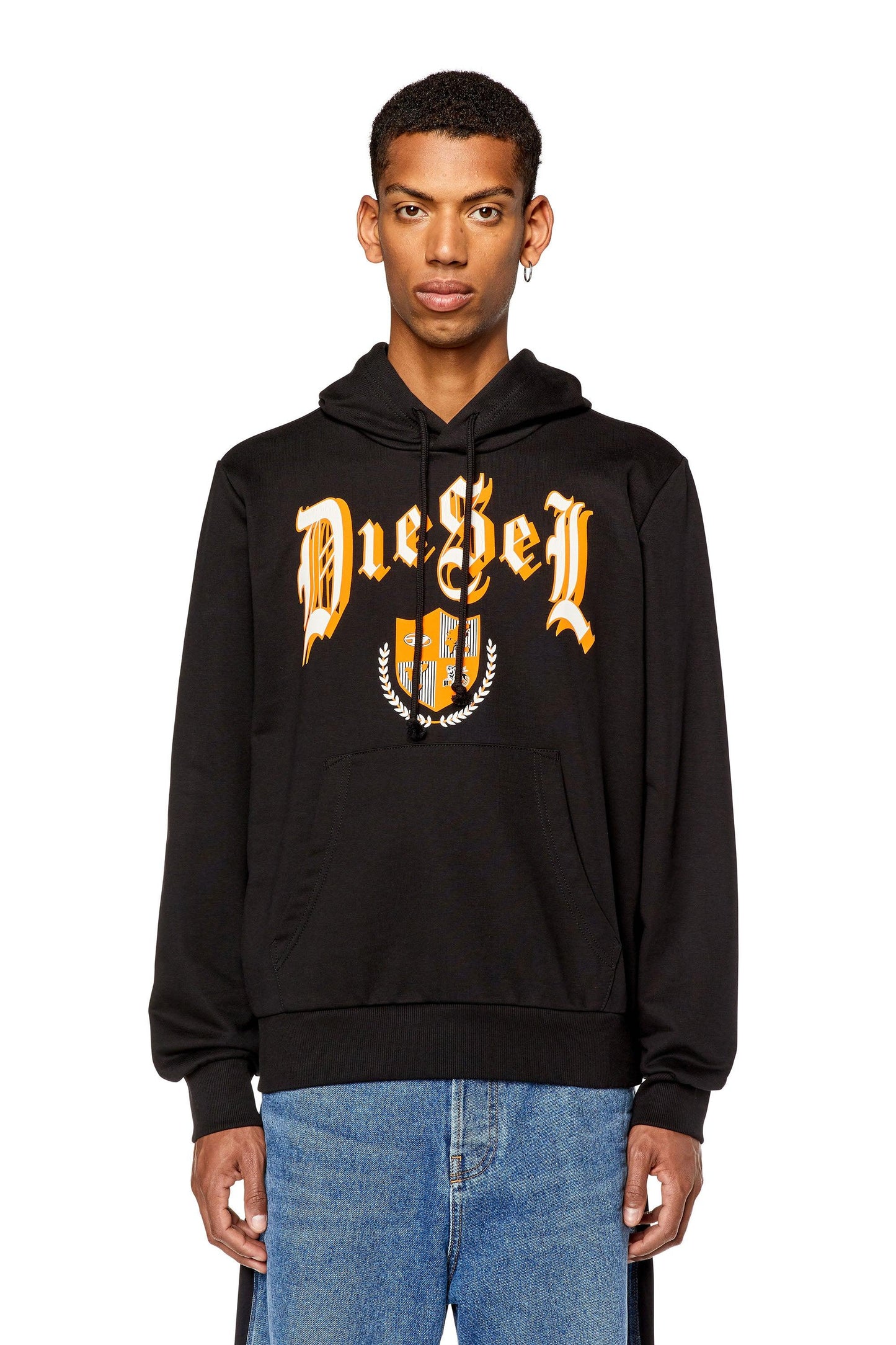 Hoodie with crest logo print (2)