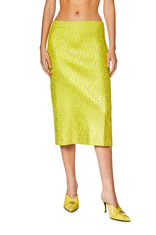 Midi skirt with metallic monogram print & 8059038672071