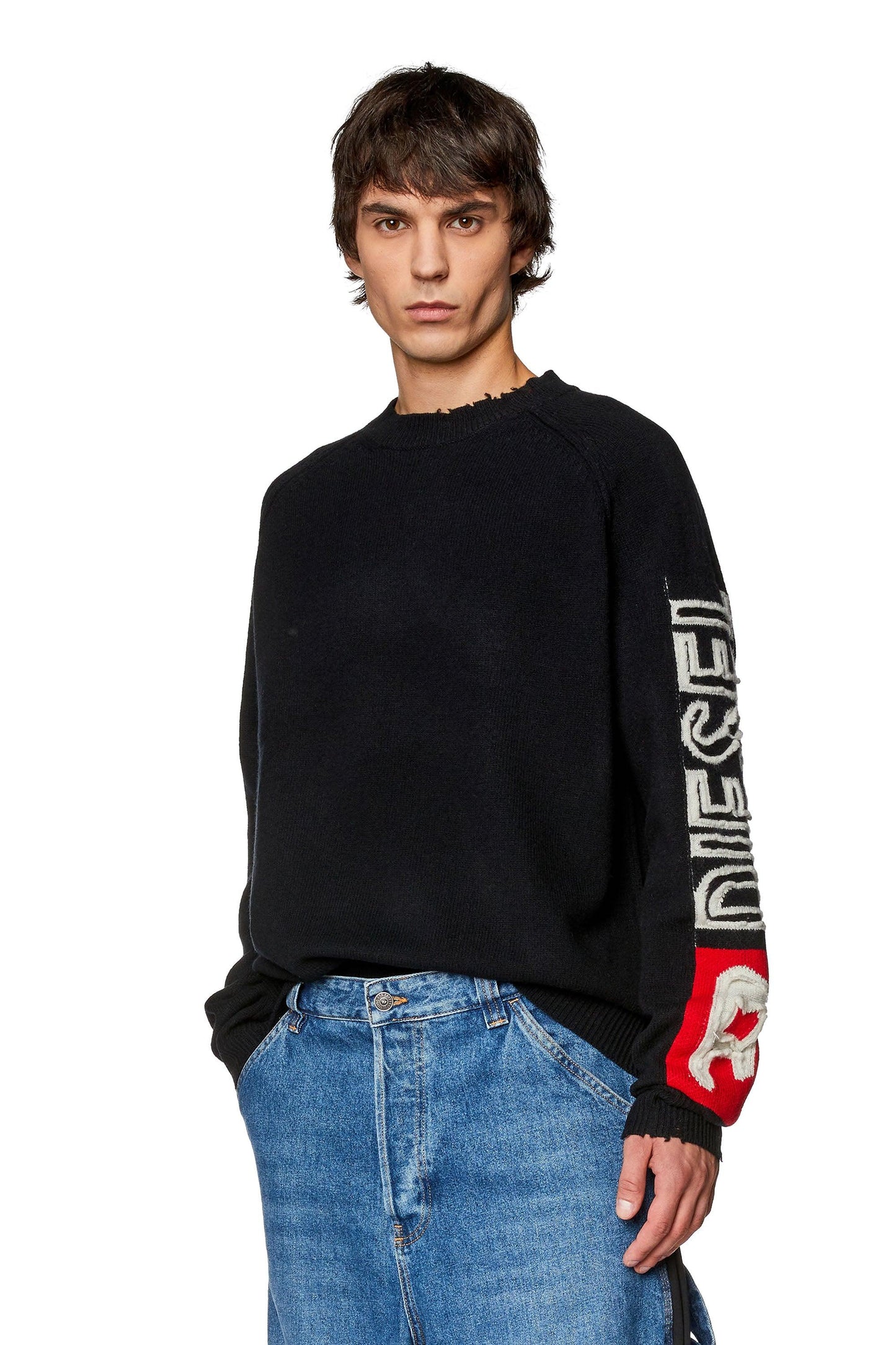 Wool sweater with cut-up logo & 8059038685903 & 8059038685897 & 8059038685910