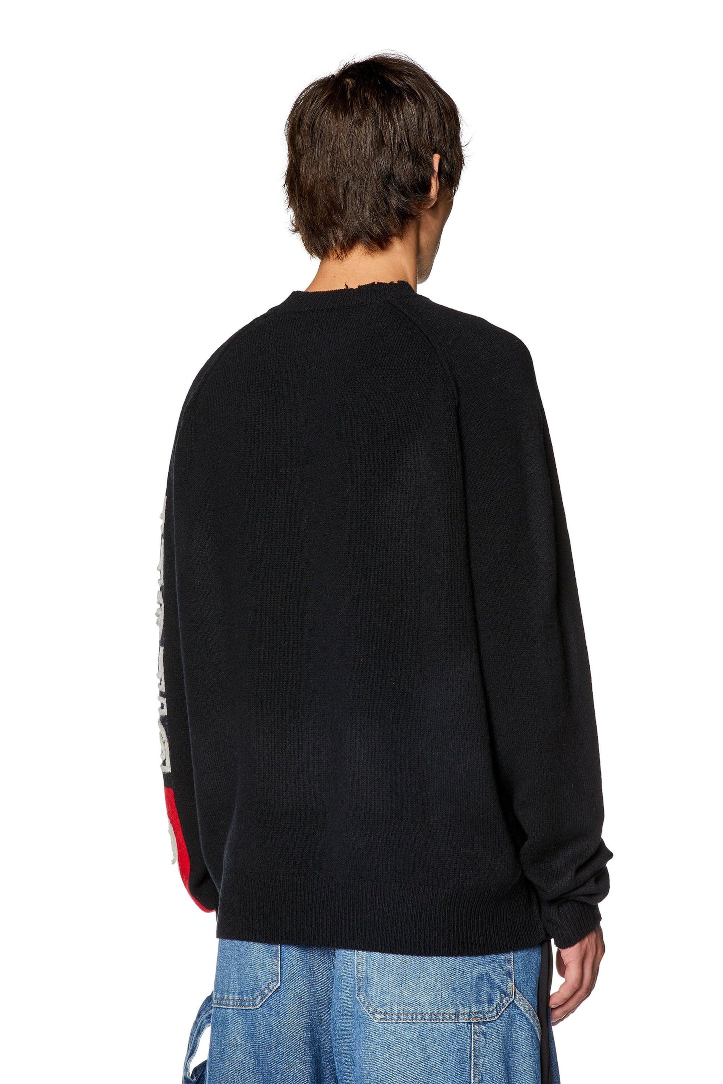 Wool sweater with cut-up logo (1)