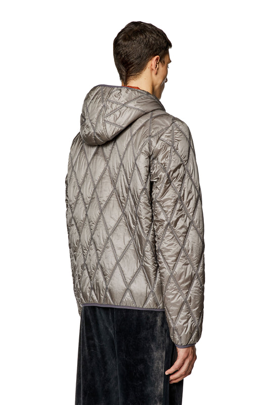 Hooded jacket in quilted nylon (1)