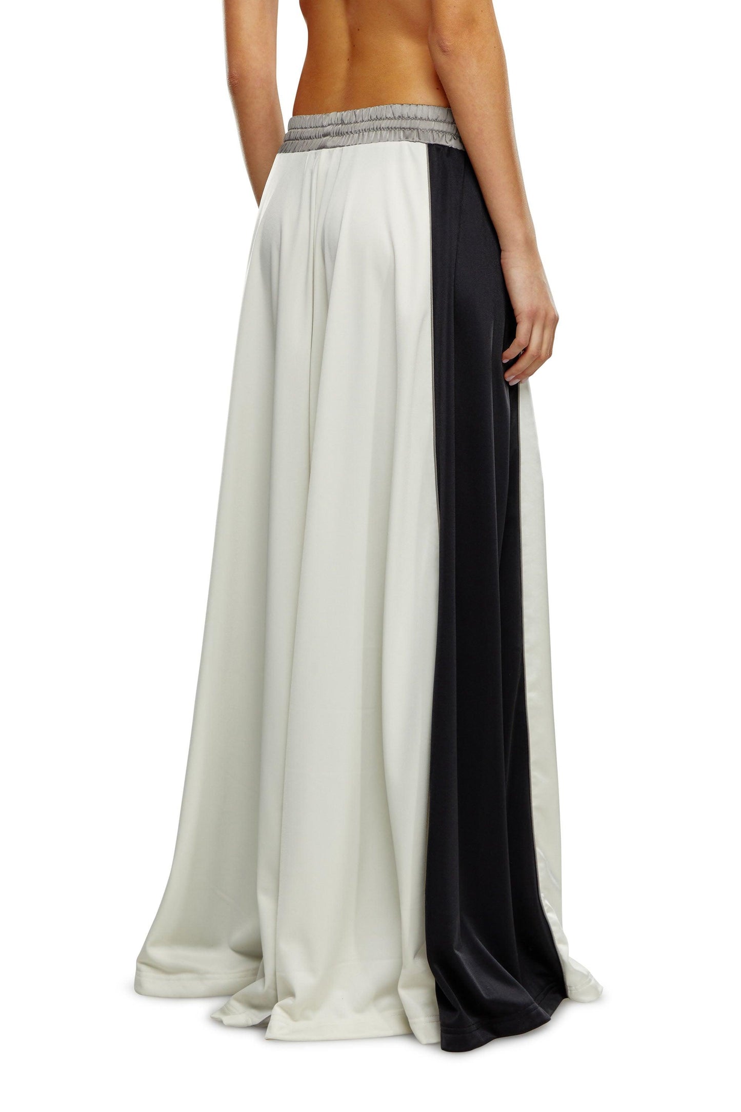 Palazzo pants in satin and double knit (1)