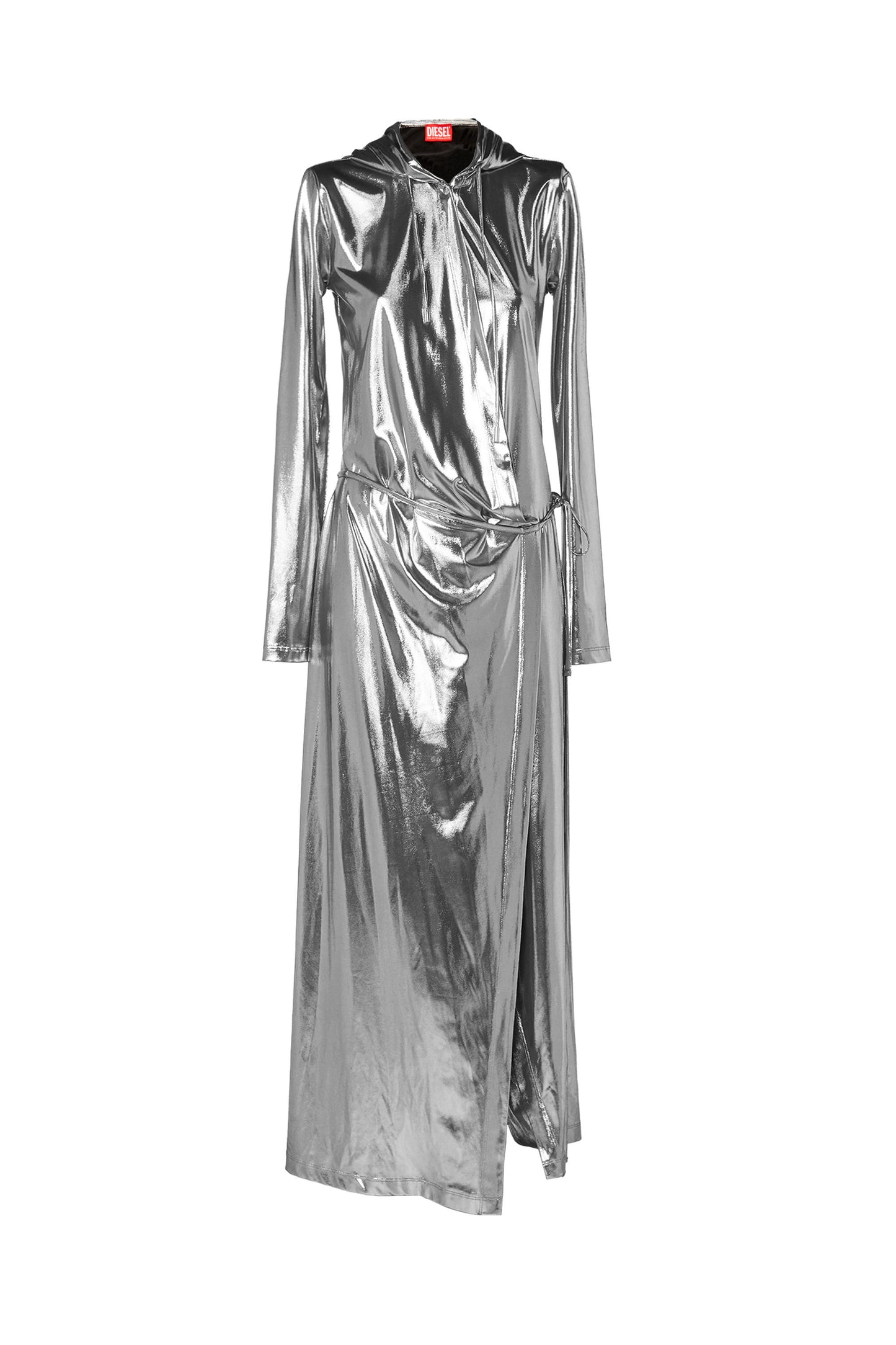 Hooded maxi dress in metallic jersey & 8058992419432 & 8058992419449 & 8058992419418