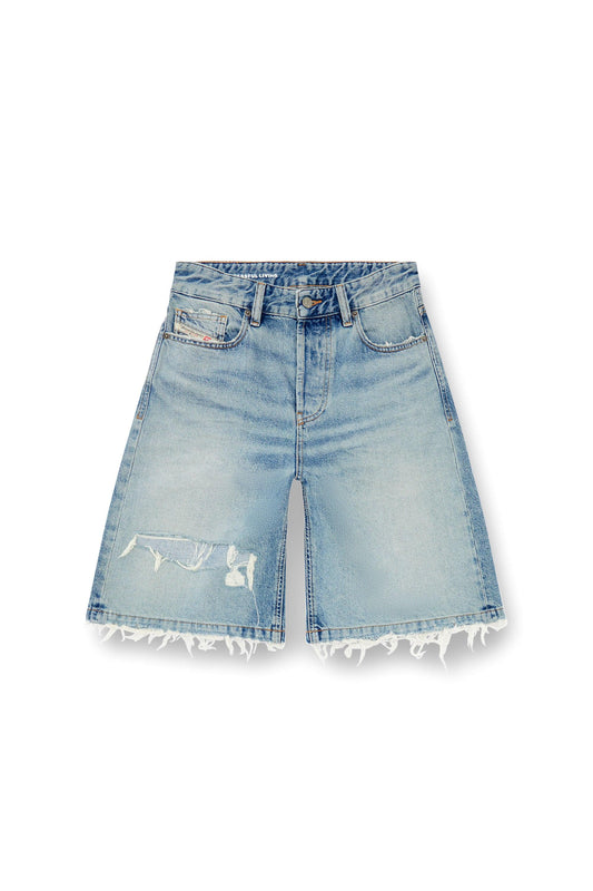 Shorts in ripped and repaired denim (4)