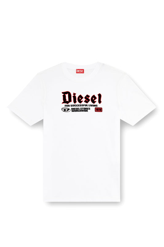 T-shirt with flocked Diesel print (3)