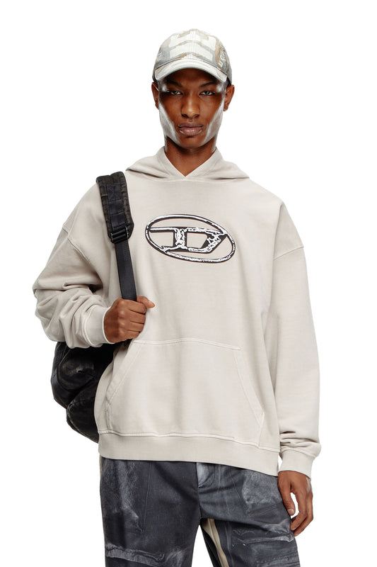 Hoodie with multi-layered logo print