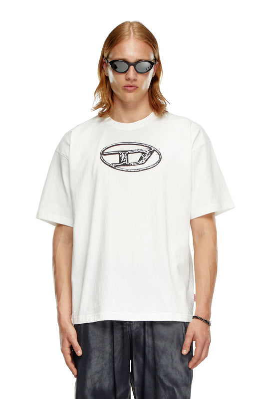 Faded T-shirt with Oval D print