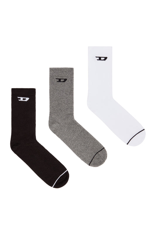 3-pack of ribbed socks with D logo