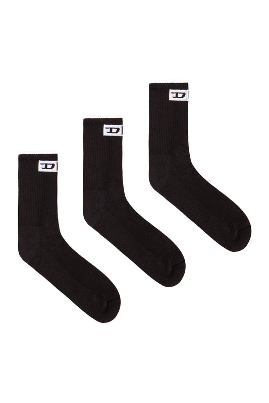 3-pack ribbed socks with front logo