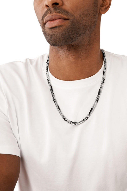 Two-Tone Stainless Steel Chain Necklace (2)