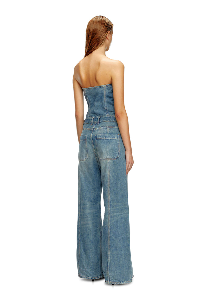 Denim strapless jumpsuit