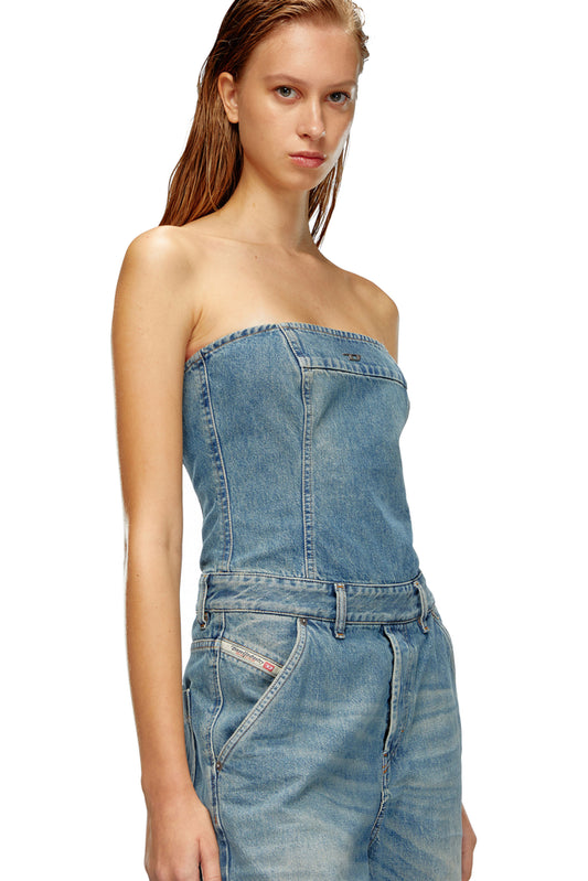 Denim strapless jumpsuit (1)