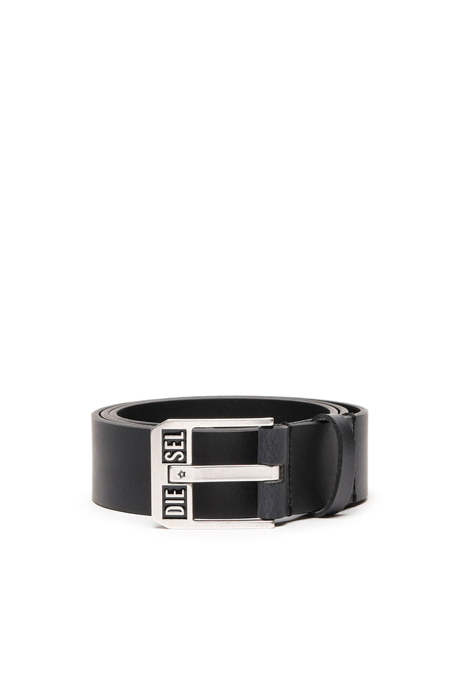 Leather Belt With Star Logo Buckle