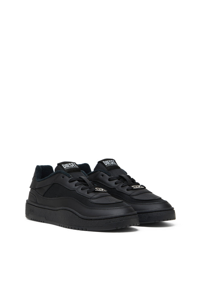 S-Oval Skate-Fabric-panelled leather sneakers (1)