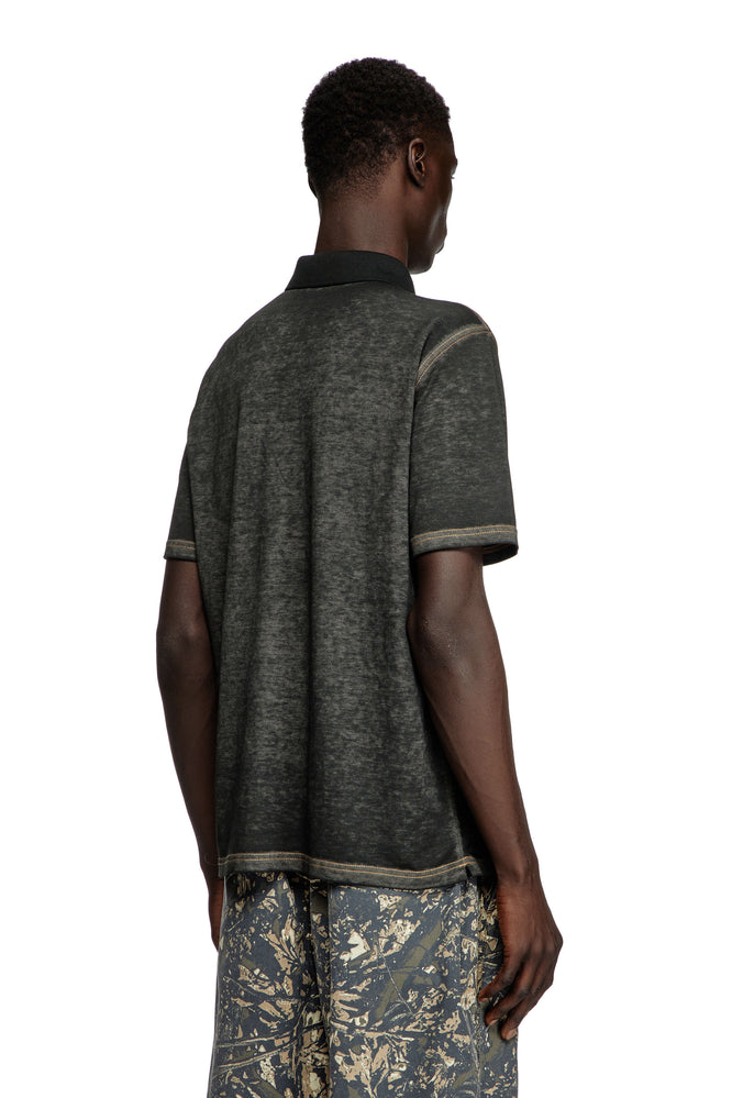 Polo Shirt With Water Print Logo (1)
