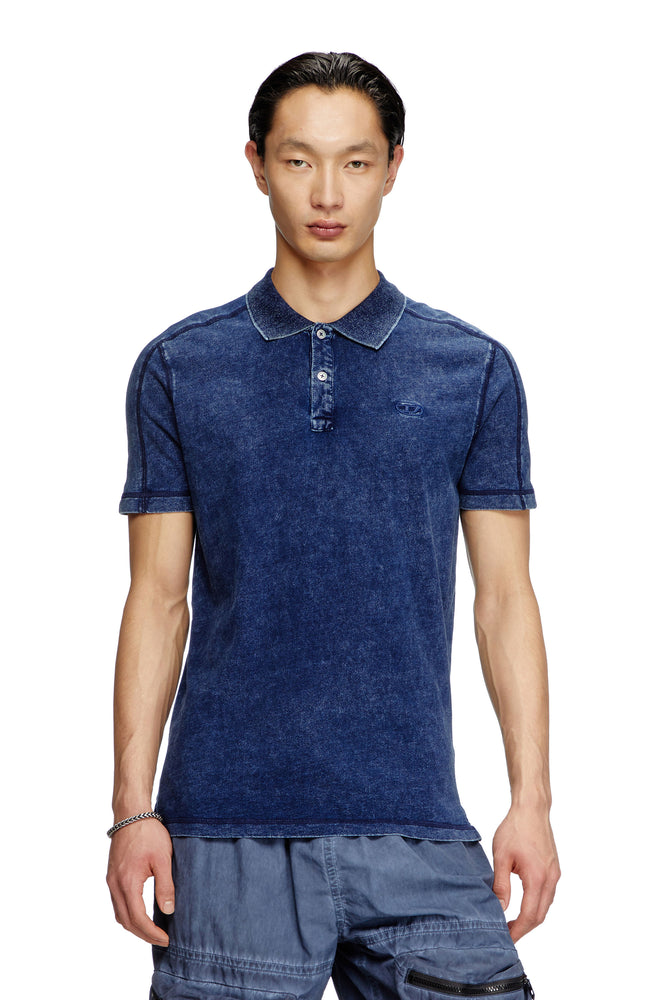 Denim-look polo shirt