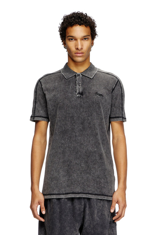 Denim-Look Polo Shirt