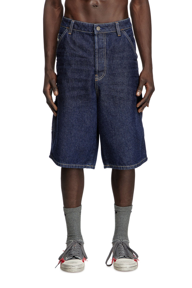 Utility shorts in clean-wash denim