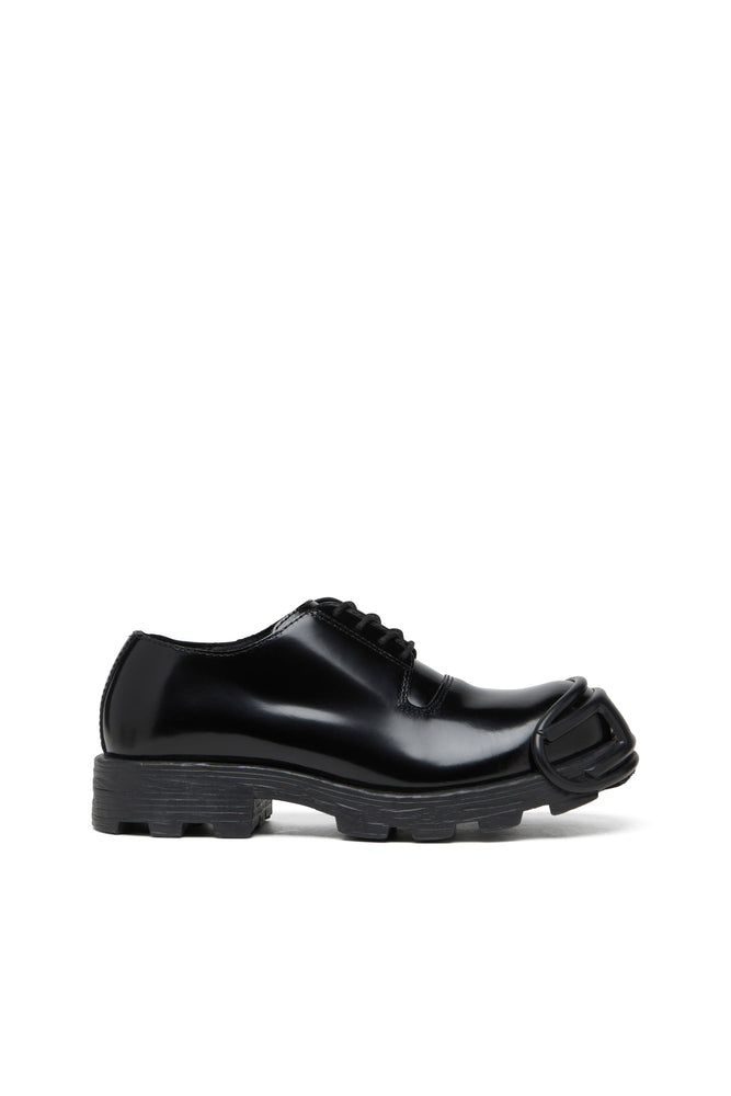 D-Hammer-Leather lace-up shoes with oval D toe cap