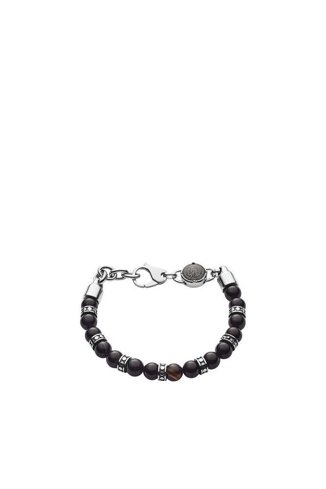Beaded Black Line Agate Bracelet