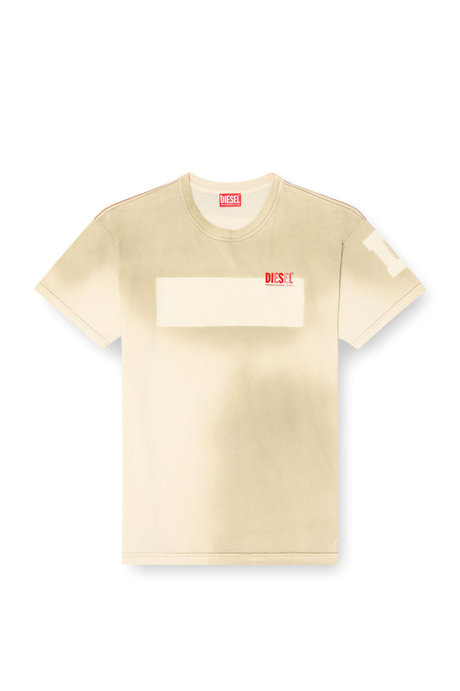 Dirty-effect T-shirt with contrast effects (3)