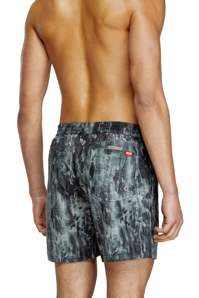 Mid-length swim shorts with graphic print (1)