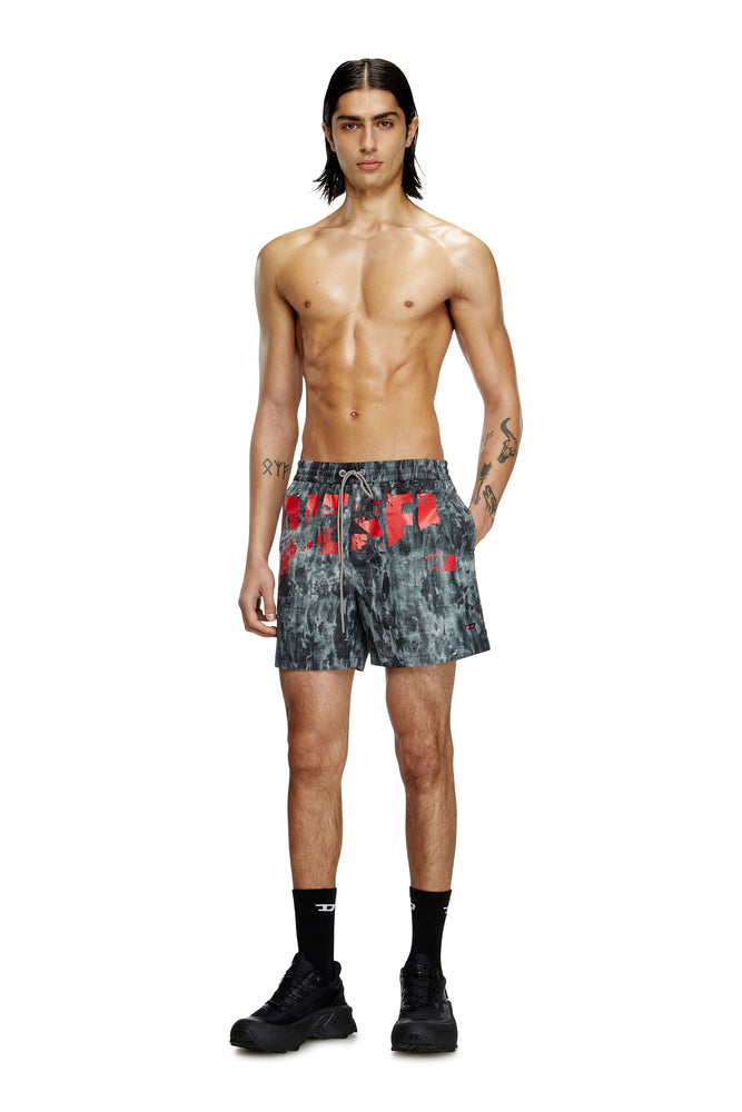 Mid-length swim shorts with graphic print (2)