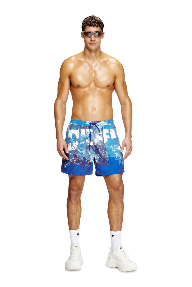 Mid-length swim shorts with graphic print (2)