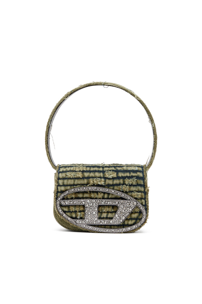 1DR-Iconic shoulder bag in overdyed denim