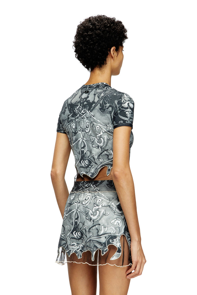 Nylon T-shirt with Heraldic print (1)