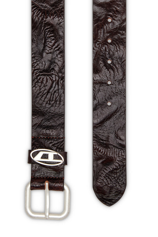 3.9cm logo-plaque wrinkled leather belt (1)