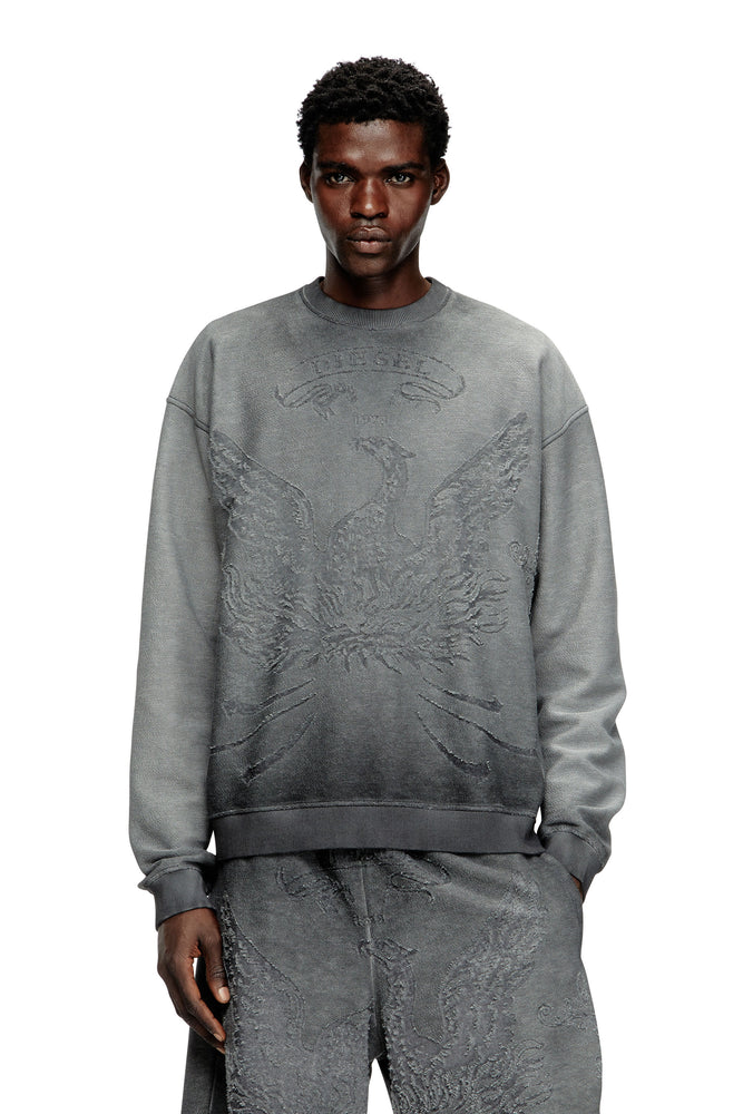 Faded sweatshirt with devoré Phoenix logo