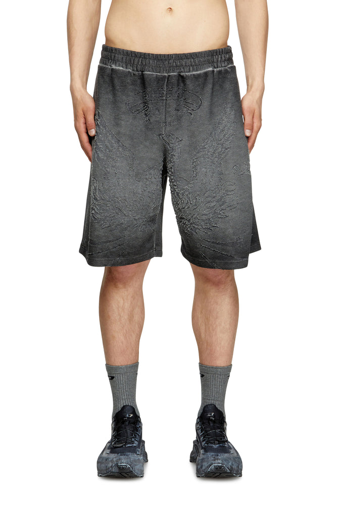 Sweat shorts with phoenix devoré