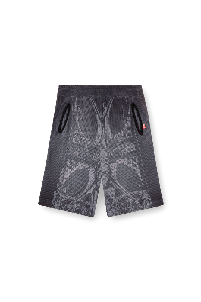 Waffle shorts with medieval print (3)