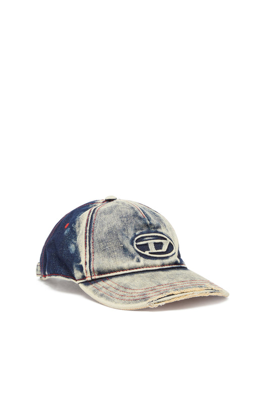 Baseball cap in treated denim