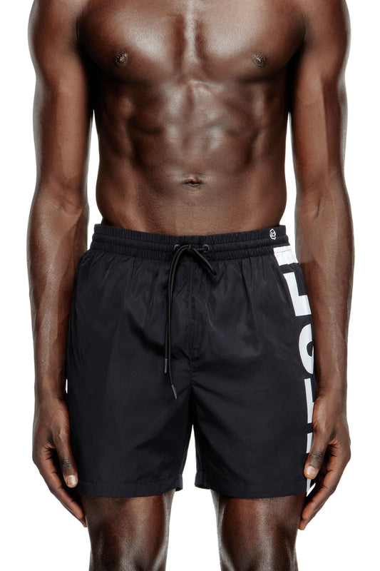 Mid-length swim shorts with maxi logo