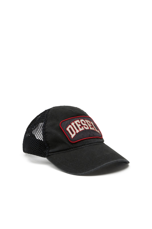 Baseball cap with fishnet mesh