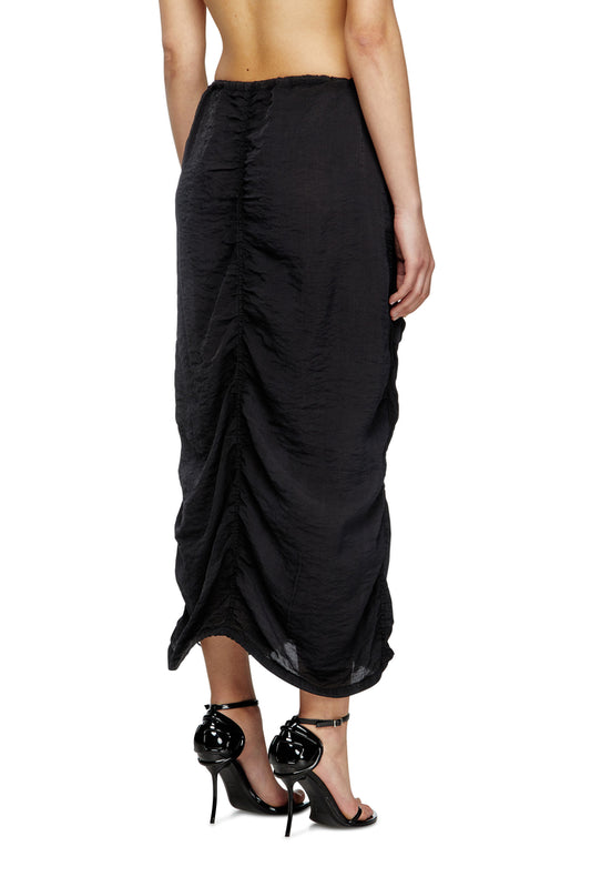Cargo midi skirt in treated viscose-nylon (1)