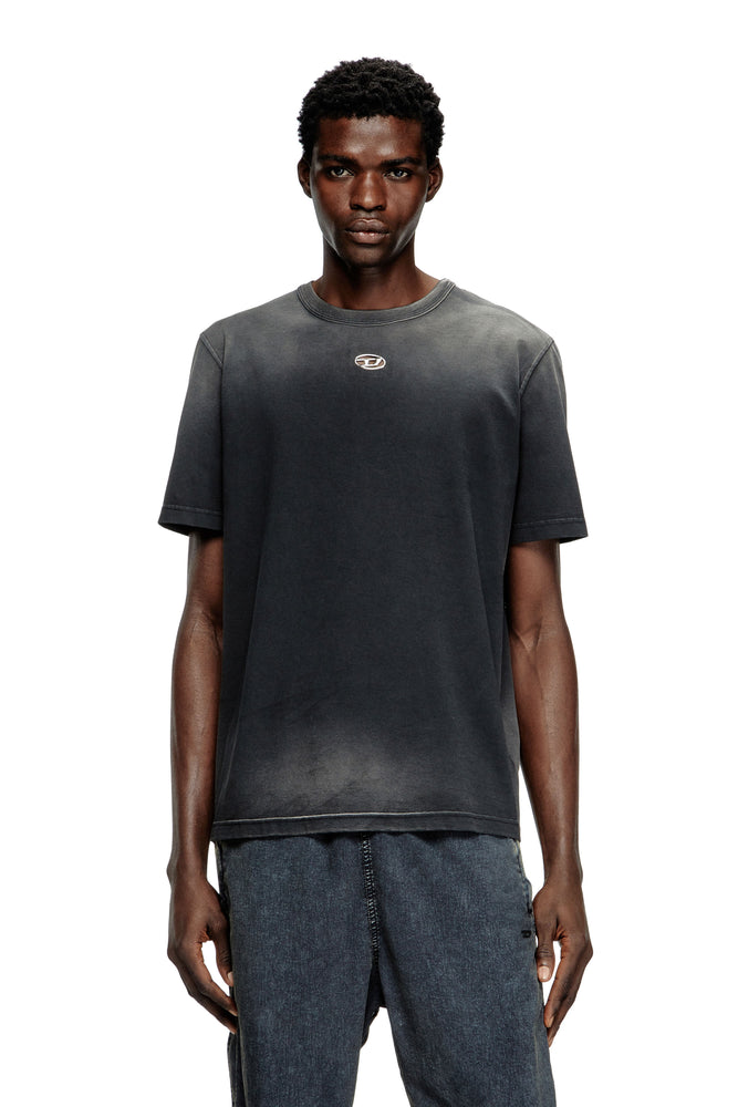 Faded T-shirt with cut-out Oval D
