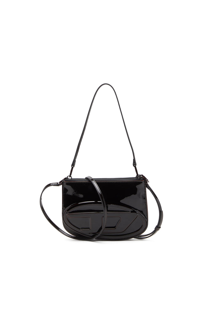 1DR Twin-Double-pouch shoulder bag in liquid PU