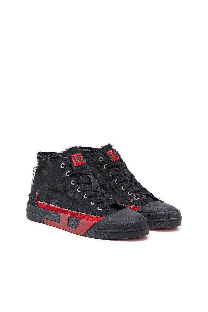 S-D-Verse-Distressed high-top sneakers in canvas (1)