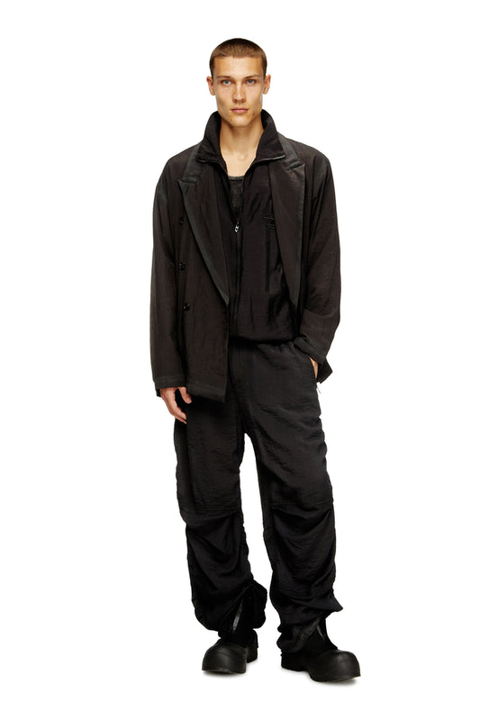 Double-breasted blazer in wrinkled shell (3)